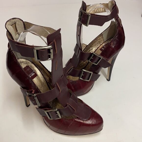 Dolce Vita Ostrich leather gladiator platform heels size 7 A9 - Picture 12 of 12